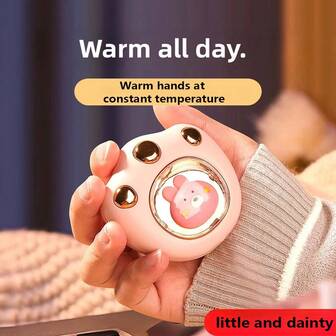 OBOVAY Mini Cat's Claw Hand Warmer Rechargeable Electric Heater 2 Temperatures Portable Cute Pockets Winter For Student Work USB Charge,1200mAh Christmas Gifts,Hand Warmers,Gifts For Men,Stocking Stuffers,Hand Warmers Rechargeable