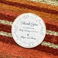 1pc/12pcs/24pcs/36pcs/48pcs Customized Thank You Baby Shower Stickers - Personalized Round Labels With Name And Date, Suitable For Baby Shower, Gender Reveal Party And Baby Party Decorations, Waterproof And Adhesive - Round Stickers - View 8