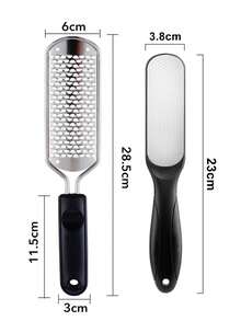 ANDVICTORY 2件装不锈钢双面磨脚器，专业足部护理去茧工具 - 彩色 - 查看 5