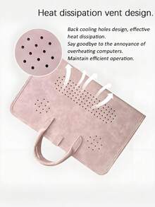 Laptop Protective Case Made Of Pink Pu Material Is Suitable For 15.6/16 Inch Laptops It Can Be Opened And Closed Immediately And The Handbag Can Be Easily Removed,Leather Laptop Sleeve Case HandBag,Soft PU Leather Laptop Case, Leather Laptop Case Water-Resistant Briefcase ,Laptop Sleeve Case With Handle Minimalist PU Protective Bag For Notebook Portable Travel Tote For Business Office College Stylish Accessory For Teachers And Professionals - 彩色 - 查看 3