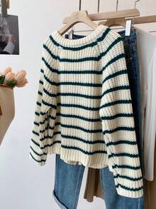 Women's Solid Color Casual Loose Cardigan, Black And White Striped Zipper Design, Suitable For School, Gothic Style, Date Night, Basic Long Sleeve Top For Women, Suitable For Daily Commute, Spring Break, Vacation, Concert, Boho Style, Music Festival, Holidays, Christmas, Halloween, Thanksgiving And Chinese New Year - Multicolor - View 3