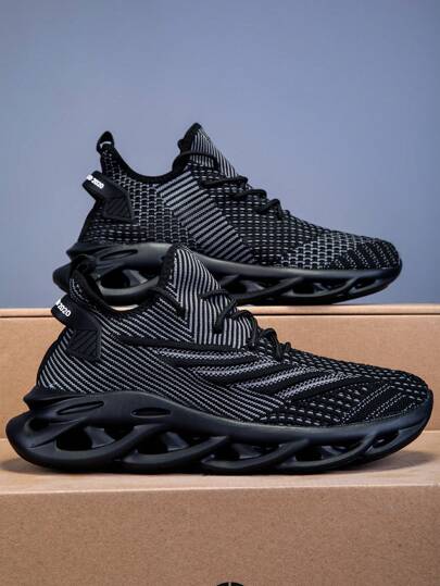 Chaussures de sport casual respirantes et légères pour hommes, baskets polyvalentes simples à rayures, chaussures de sport casual à lacets