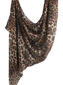 ZGMYC Watercolour Floral Printed Hijab Scarf For Women Soft Modal Cotton Instant Hijab Head Wraps Shawls Long Scarveshalloween - 棕色豹紋 - 查看 10