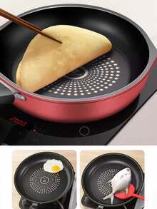 1 件 24 厘米不粘煎锅带盖，煎炒两用，适用于电磁炉和燃气灶 - 彩色 - 查看 4