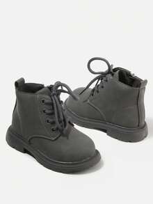 1 Paar Kinderstiefel, Obermaterial aus Leder, weiche Sohle rutschfest, Kinder Kurzschaft Stiefel, lässig vielseitig leichte Lederstiefel, geeignet für Herbst/Winter