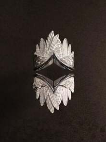 1pc Creative New Angel Wings Ring, Unisex Heart-Shaped Protective Pose Feather Adjustable Open Ring