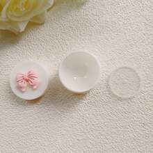 1个15克白色粉末罐，带蝴蝶结装饰，旅行装乳霜/乳液可填充塑料罐，化妆盒，价格实惠，家居装饰，梳妆台，旅行，卧室，化妆配件，赠品，旅行，廉价好物，旅行必备 - 彩色 - 查看 2