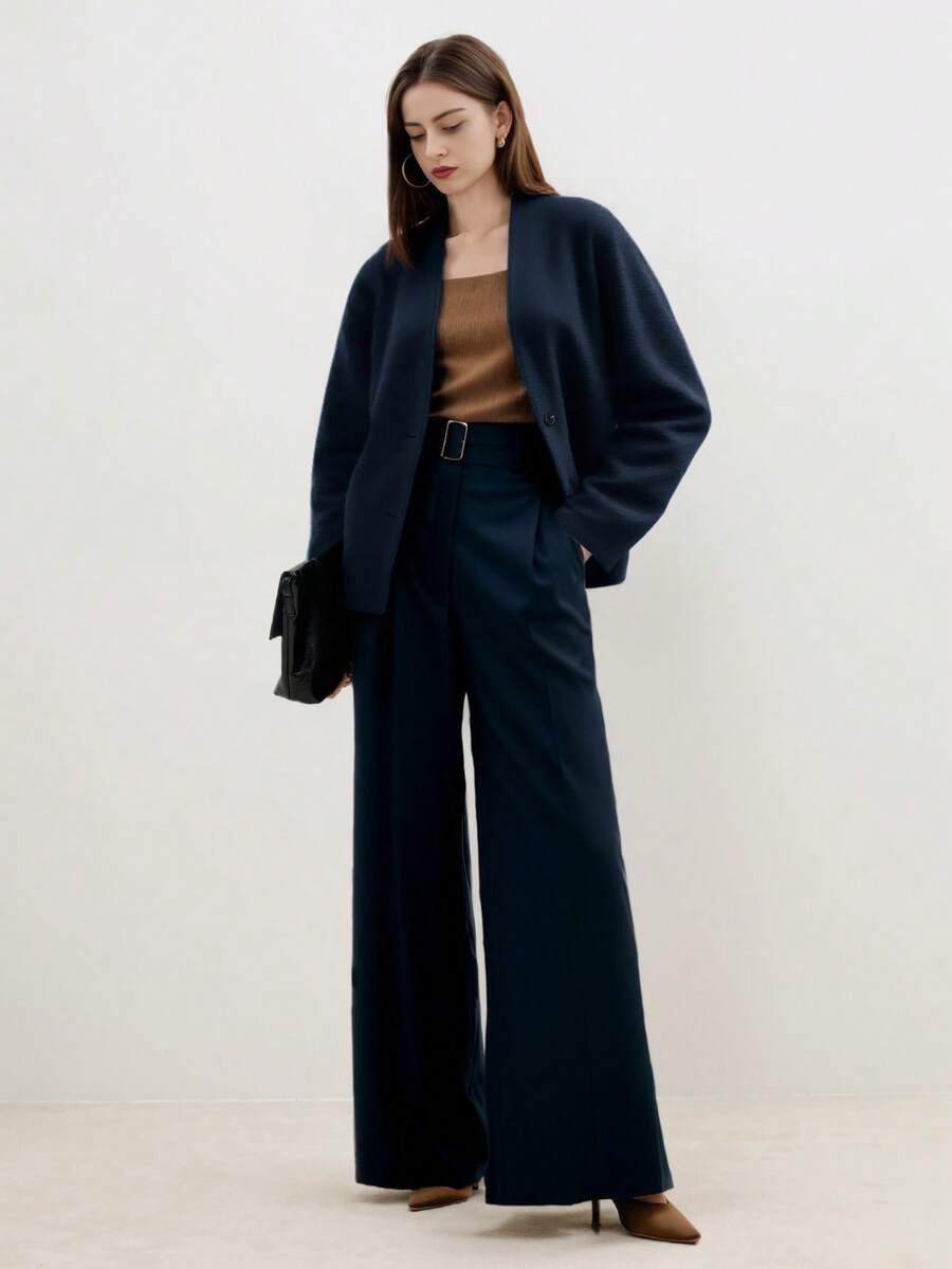Autumn/Winter Ladies V-Neck Cardigan Outwear, English Style