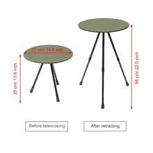 Balcony Mini Garden Table - Space Saving Foldable Design, Waterproof Round Table Top, Weather Resistant Metal For Small Space Decoration, 2 Layers Height 13.8/22 Inches, Suitable For Gardens, Balconies, Backyards, Porches, Deck, Camping, Folding Table - Green - xanh quân đội - Xem 11