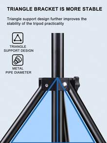 可调节宽度和高度的摄影背景架，专业直播背景龙门架，2.6米可调节三脚架，3米金属横杆，适用于摄影棚录制道具和拍摄支撑套装 - Black-3M*2.6M - 查看 5