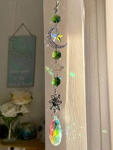 1 đồ trang trí treo xua đuổi chim bảo vệ thực vật, trang trí sân vườn ngoài trời, ngôi sao mặt trăng hoa Dreamcatcher - Nhiều màu - Xem 14