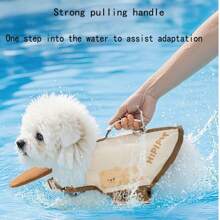 宠物救生衣背心、适合泰迪熊和贵宾犬等中小型犬的游泳衣、夏季浮力游泳衣、狗狗游泳浮力背心、带多功能牵引绳的猫咪背包