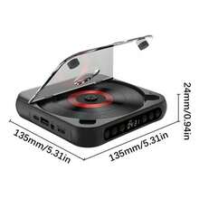 1 Piece Portable Rechargeable Bluetooth CD Player Hi-Fi Stereo Sound Transparent Cover Retro Modern Design Supports CD CD-R CD MP3 Durable Metal Plastic Audio Player For Home Car Travel Daily Use - Black - View 11