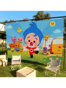 1pc Plim Plim Anime Tapestry Hippie Flower Wall Carpets Dorm Decor Wall Hanging Home Decor - trắng - Xem 1