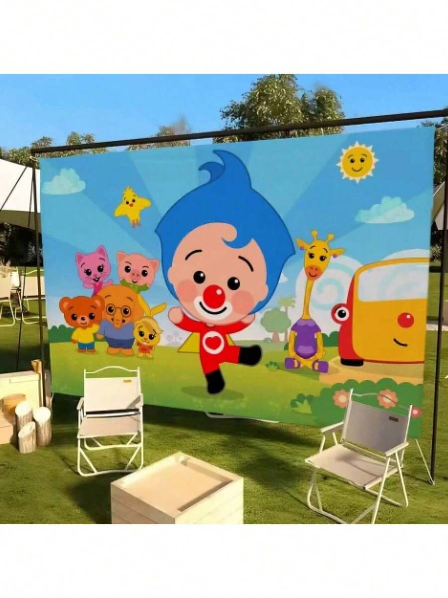 1pc Plim Plim Anime Tapestry Hippie Flower Wall Carpets Dorm Decor Wall Hanging Home Decor - trắng - Xem 1