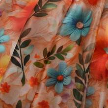 100% Mulberry Silk Scarf For Women Lightweight Long Scarves Beach Wraps Cover Up -Travel Photography Scarfhalloween - 水仙橙色背景顏色 - 查看 4