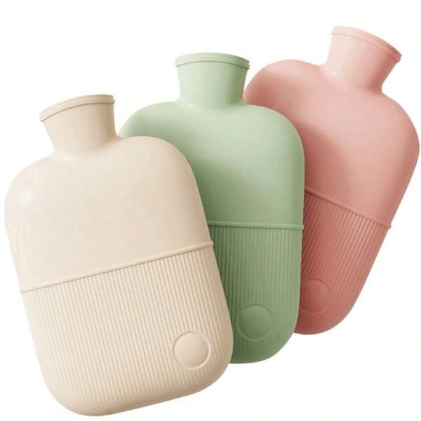1 Paquete de Bolsa de Agua Caliente, Bolsa de Agua Caliente a Prueba de Fugas, Adecuada para Dolor de Cuello y Hombros y Mantener las Manos y los Pies Calientes (Verde y Rosa) Disponible en Tres Tamaños: S, M, L