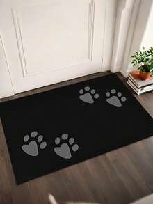 1pc Black Dog Paw Print Doormat, Cute Doormat, Doormat, Small Rug, Welcome Mat, Carpet, Floor Mat, Outdoor Doormat, Kitchen Rug, Home Decor, Front Door Mat, Area Small Rug, Outdoor Mat, Home Decor, Area Rug, Garden Rug, Washable Carpet - Multicolor - View 3
