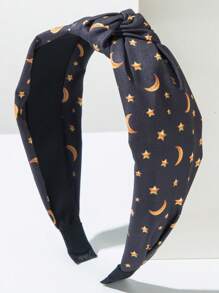 Bandana de Moda Coreana com Estampa de Olho de Demônio em Tecido, Acessório de Cabelo Versátil Minimalista com Coroa Alta Personalizada para Mulheres, Faixa de Cabelo, Tiara