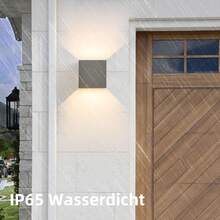 LED壁灯 室内/室外：室外暖白光 IP65 室外壁灯 G9 白色灯 上下楼梯照明 间接式室外灯 适用于房屋墙壁 卧室 走廊 楼梯间（不含灯泡） - 沙灰色 - 查看 3