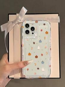 Funda transparente de Halloween con diseño de fantasma y calabaza compatible con iPhone 16/11/12/13/14/15/15pro/15 Plus/15 Promax/7plus/8plus/X/Xs Max/Xr/11pro/12pro/13pro/14pro/12mini/13mini/11promax/12promax/13promax/14promax/14plus/6/6s/6plus/7/8/16Pro/16plus/16promax/Se y compatible con Samsung Galaxy/A54/A14/A12/A13/A15/A32/A33/A24/A52S/S20/S21/S22/S23/S24/S23Plus/S24ultra/S25/A15/A33/A23