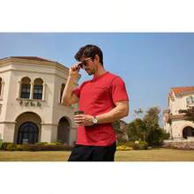 Henley Shirts Slim Fit Button T-Shirthalloween - 紅色 - 查看 7