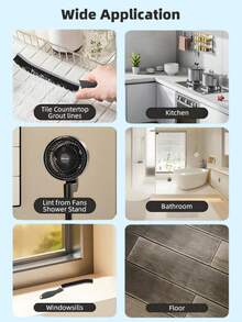 1/3pcs Crevice Cleaning Brush, New Multifunctional Gap Cleaning Brush Tool, Bathroom Gap Brush, Grout Cleaner Brush Hard Bristle Crevice Cleaning Brush - Black - View 8