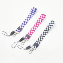 柔软亲肤挂绳，简约黑白、粉白、紫白格子印花，百搭时尚相机/手机挂绳，学校用品，返校季