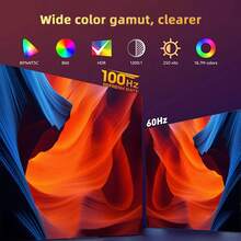 DONGYING Home Projector, High Definition, Supports Mobile Phone Connection, Swivel Stand, Projection, Touch Screen, Suitable For Bedroom Wall Projection - UK Plug(220-240V) - View 5