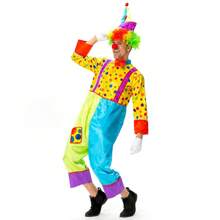 [Halloween Bestseller] Adult Clown COS Costume Full Set, Clown Costume Suitable For Men And Women, Circus Theme Party Performance Outfit - Multicolor - View 9