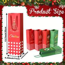 5 pachete de 10 pungi cadou pentru sticle de vin de Crăciun, 5 modele, inclusiv Moș Crăciun, ren, brad de Crăciun, om de zăpadă, acadea, pungi cadou pentru sticle de vin de sărbători, aprovizionare vrac, pentru ambalarea sticlelor de vin de Crăciun.