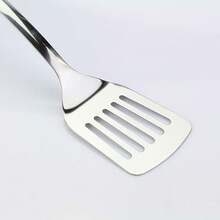 Brushed Slotted Stainless Steel Turner, Non-Slip Spatula With Ergonomic Handle - 2 包特納 - 查看 6