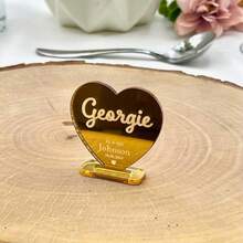 10/30/50/100/200张定制婚礼桌号卡，镜面金色亚克力材质，纪念品/回礼/座位安排，派对装饰 - 彩色 - 查看 7