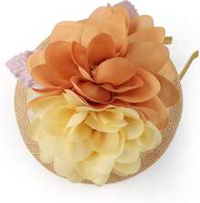 Fascinators Hats Women,Tea Party Fascinator Hair Clip With Feathers Wedding,Derby Hats Headbands - Style6-橘色 - 查看 6