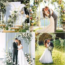 3pcs(7.2ft, 6.6ft,6ft Height) , Flowers Decoration Wedding Golden Metal Arch Stand Frame , Wedding Arch Backdrop Stand Set, Balloon Arch Kit For Ceremony Birthday Party Bridal Shower Photo Booth Garden Floral Balloon Arch Decor - 金色 - 查看 10