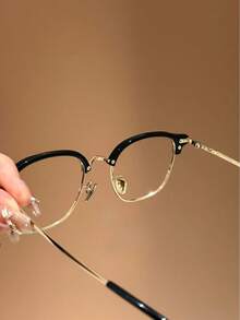 "LILY"Series Blue Light Glasses For Woman, Fashion Computer Glasses On Office Reduce Eye Strain Anti Migraine For Working Reading,Safety Glasses Blue Light Blocking Glasses  Protection Computer Gaming Glasses   Women Cute Light Weight Red Frame Oversized Non Prescription Small Face Square Cat Eye  Reduce Eye Fatigue On Computers, TVs, Phones, And Games, Suitable For Computer Lense Screen Protector Plain Glasses   Clear Lens Glasses Blue Light   Light Blocking Glasses Blue Light Glasses Light Glasses For For Women Men  Light Glasses For    Glasses For Women  99 Blue Light  Glasses For Woman - 金色 - 查看 5