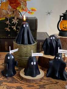 1 Stück Halloween Geist geformte duftende Kerze, handgemachtes duftendes Kerzendekoration, geeignet für Feste, Heimdekoration, Restaurants, Geburtstage, Partys, Badezimmer