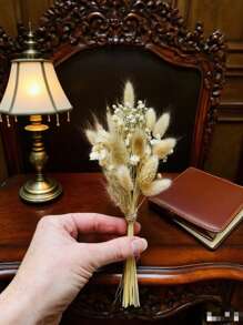 热销迷你干花花束 1-12 件套，适用于波西米亚婚礼、餐桌中心装饰、小干芦苇、手工干花、生日蛋糕伴娘礼盒、花瓶装饰