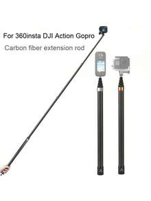 3-Meter Carbon Fiber Telescopic Extension Rod, Suitable For 360 Insta X5/X4, Gopro11/10/9, Action4/5. It Comes With A Comfortable Grip - Gold - View 2