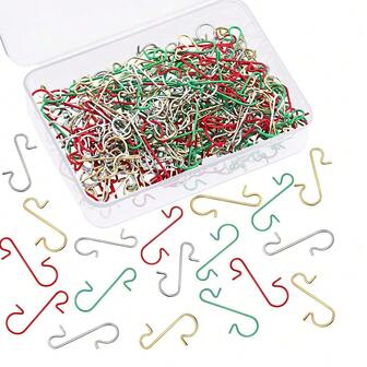 50pcs/Box Christmas Ornament Hooks Ornament Hangers Hooks With Storage Box For Christmas Tree Decoration