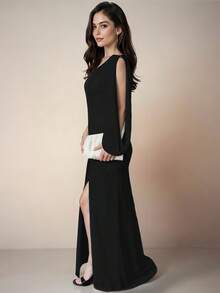 Women Long Dresses - Black - View 2