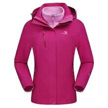 CAMEL CROWN Women's Three-In-One Fleece Jacket, Windproof, Waterproof, Warm And Detachable Outdoor Mountaineering Clothing - Brilliant Purple - View 4