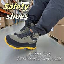 Men's Protective Shoes, Impact And Puncture-Resistant Steel-Toed Work And Sports Shoes, Lightweight Waterproof Upper Material, All-Day Comfort For Wearing, Kevlar Midsole For Puncture Resistance