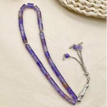 1pc 33pcs Cylindrical Glass Bead Tasbih, Elegant & Suitable For Men's Daily Wear - 33 Cylindrical Glass - View 16