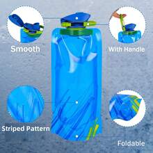 1 pieza Botella de agua plegable para viaje - Bolsa de agua plegable con tapa a prueba de fugas, portátil y reutilizable para senderismo, deportes, camping, ciclismo