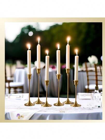 1 Piece Three Candle Holders, Decorated Candle Holders, Vintage Style, Metal Candle Holders, For Home Decoration, Holiday Table And Fireplace Decoration, Christmas Candle Holders Decoration Holders Decoration, Daily Household Candle Holders, Gold, Black Optional Christmas Decorations Room Decor Winter