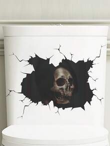 1 Stück Gothic Wandaufkleber - Gruseliges Skelett, selbstklebende PVC Aufkleber für Zuhause, Schlafzimmer oder Veranda Dekoration, perfekt für Halloween oder thematische Partys, Halloween Dekorationen - Verschiedenfarbig - Übersicht 10