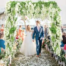 4 Packs Of 6ft White Artificial Wisteria Hanging Flowers - Vine Garland For Wedding Arch, Party, Garden, Home Decor - Perfect For St. Patrick'S Day, Easter, Spring & Summer Celebrations, Outdoor Decor