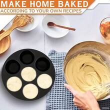 硅胶鸡蛋模具，空气炸锅玛芬烤盘，7杯不粘硅胶鸡蛋模具，适用于迷你玛芬、挞、迷你纸杯蛋糕，圣诞礼物，节日烘焙工具，烘焙配件，布朗尼，厨房用品，硅胶模具，蛋糕模具，面包盒，玛芬烤盘，蛋糕模具 - 黑色 - 查看 7