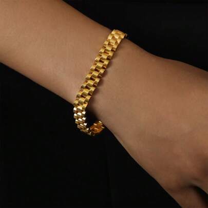 1pc Fashionable Unique Stainless Steel Bracelet, Suitable As Party Gift, Gift For Family And Friends